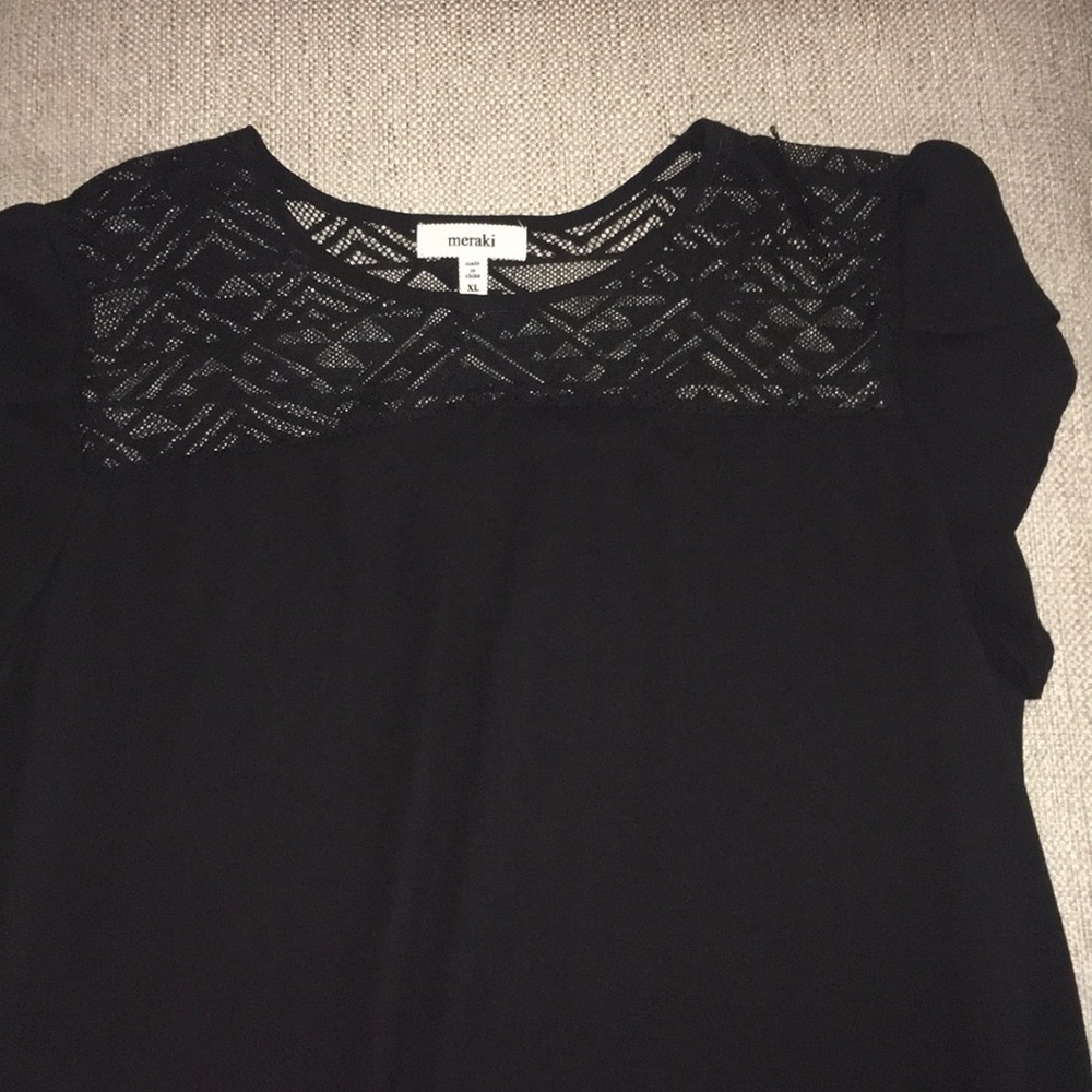 Black lace detail top